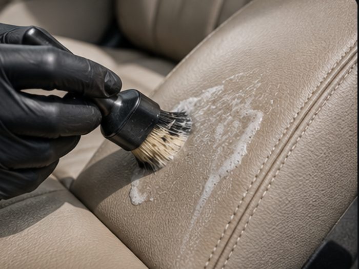 Curățarea și hrănirea unui scaun din piele, cu textura refăcută